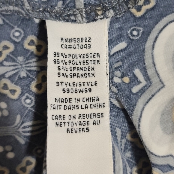 Max Studio Women's Large Blue, White & Yellow Boho Print Midi Dress NWT ! - Picture 8 of 14